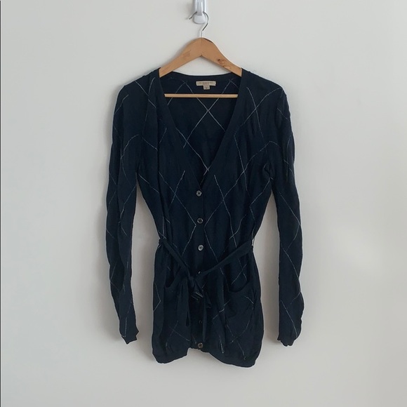 Authentic burberry plaid wool silk blend cardigan - Picture 1 of 4